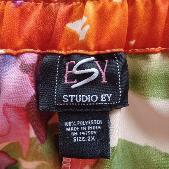 Studio Ey 2X Skirt Maxi Aline Floral Wedding Guest Colorful Party Pull‎ On